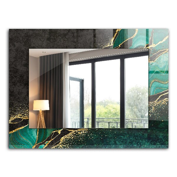 Wandspiegel decoratieve print Groene abstracte kunst motieven