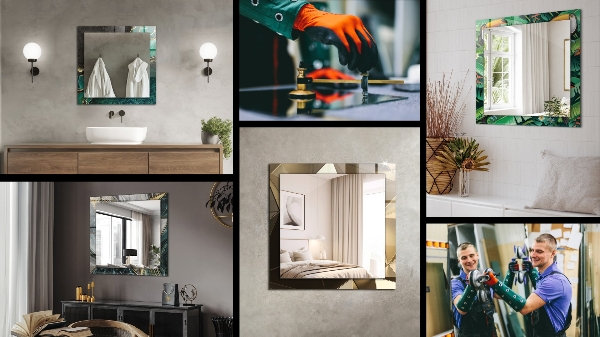 Spiegel met decoratie Marmer met aderen