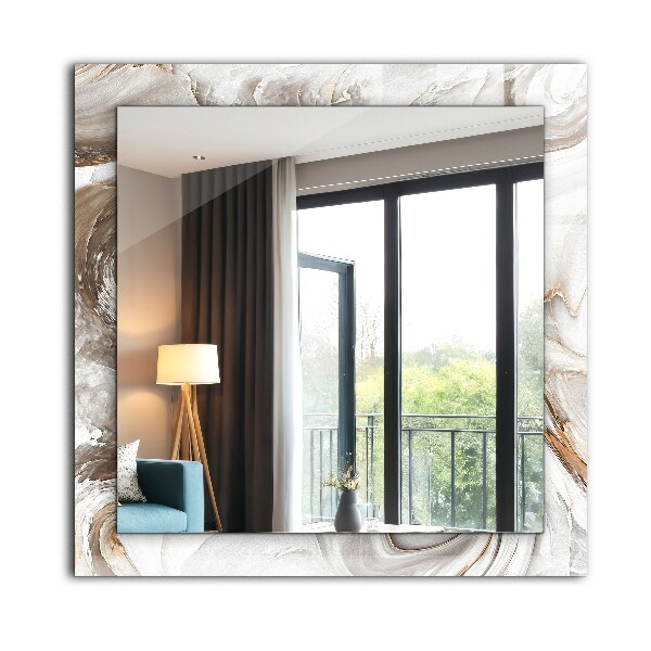 Spiegel met print Abstracte marmer motieven