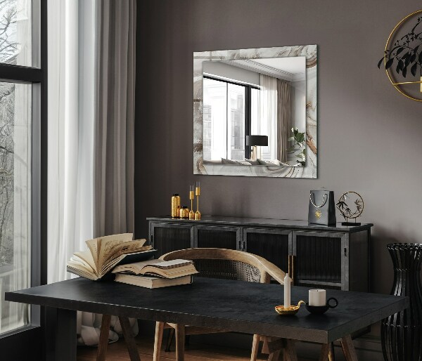 Spiegel met print Abstracte marmer motieven