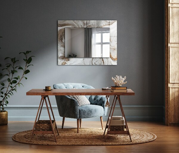 Spiegel met print Abstracte marmer motieven