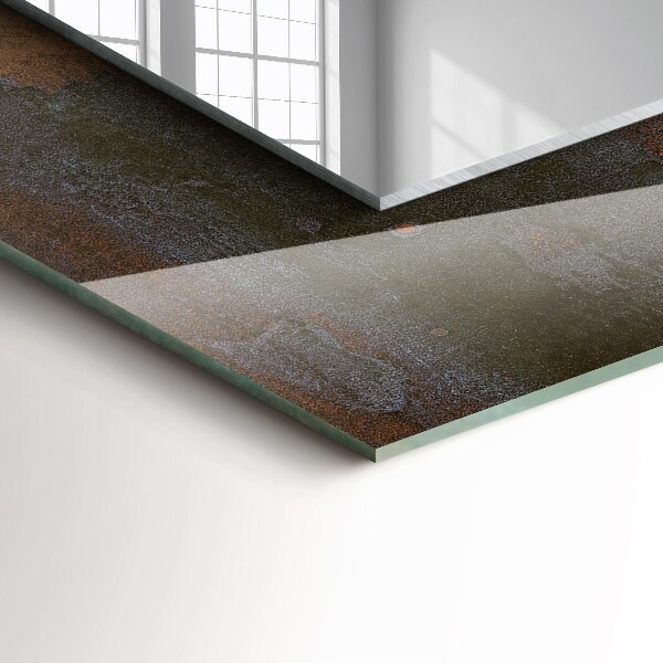 Spiegel lijst met print Modieus roestig metaal