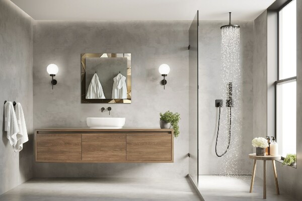 Spiegel met print Geometrische vormen