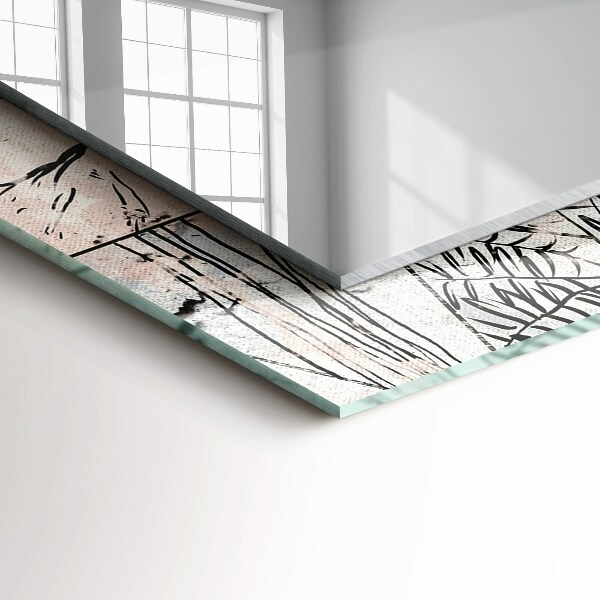 Wandspiegel met print Planten met hertengeweien