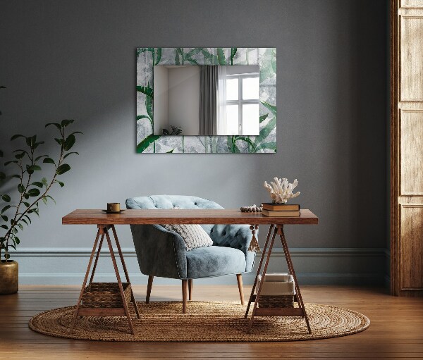 Spiegel met decoratie Planten met groene bladeren