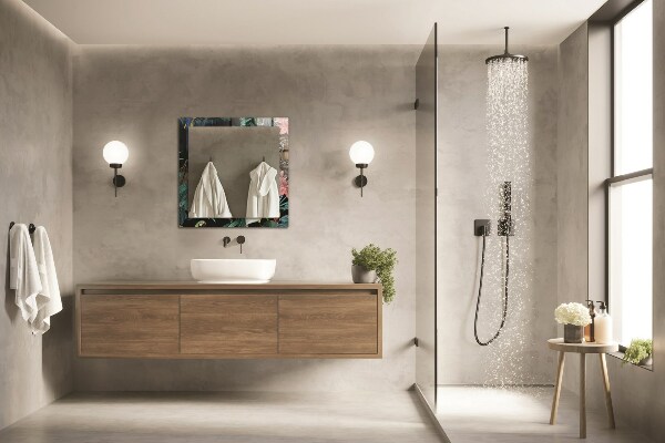 Bedrukte spiegel Papegaaien met een tijger in de jungle