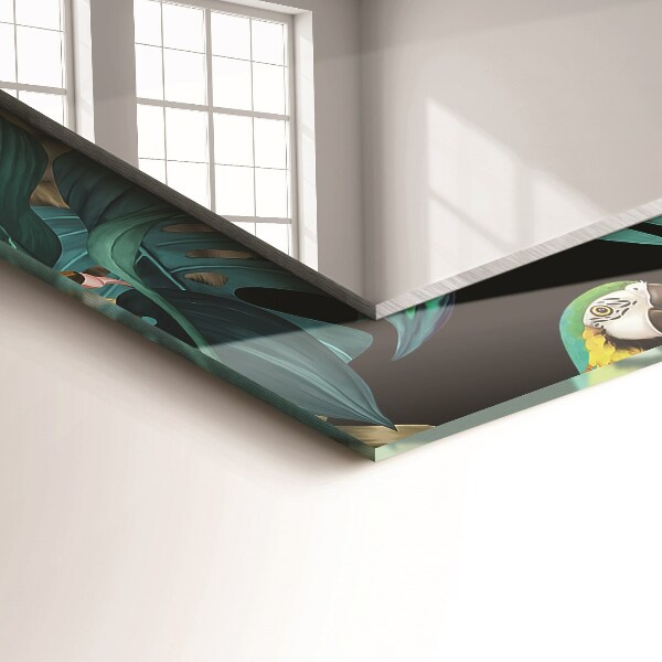 Bedrukte spiegel Papegaaien met een tijger in de jungle