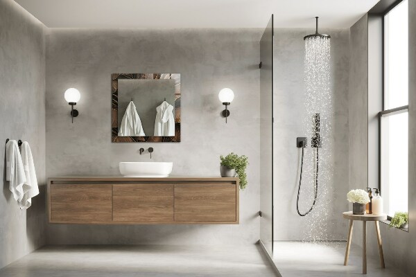 Spiegel lijst met print Tropische bladeren