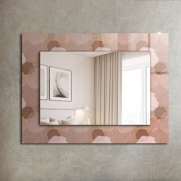 Spiegel met bedrukte lijst Pioen bloemen