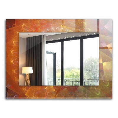 Spiegel lijst met print Kleurrijke fractal spiraal