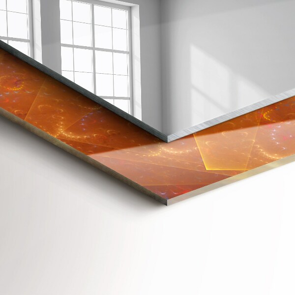 Spiegel lijst met print Kleurrijke fractal spiraal