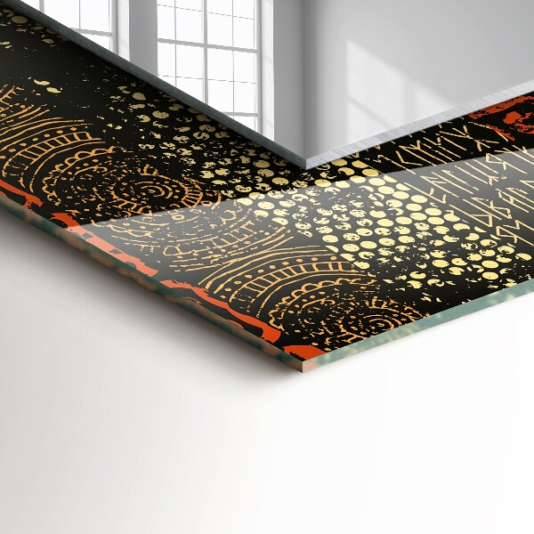 Spiegel met print Etnisch siermotief