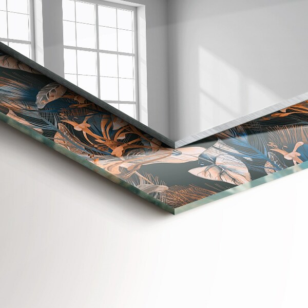 Wandspiegel met print Bloemen en bladeren