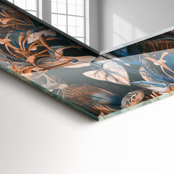 Wandspiegel met print Bloemen en bladeren