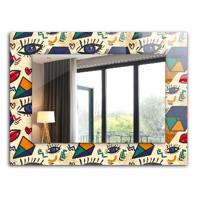 Spiegel met decoratie Oog- en mondvormen