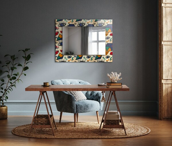 Spiegel met decoratie Oog- en mondvormen
