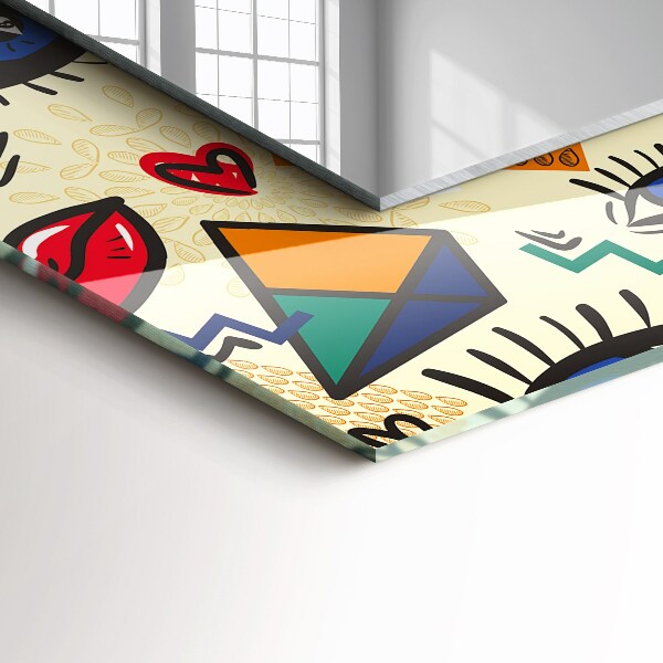 Spiegel met decoratie Oog- en mondvormen