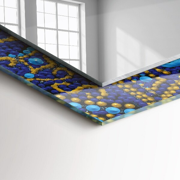 Bedrukte spiegel Mandala met blauwe stippen