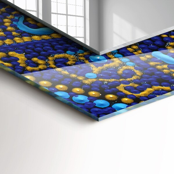 Bedrukte spiegel Mandala met blauwe stippen