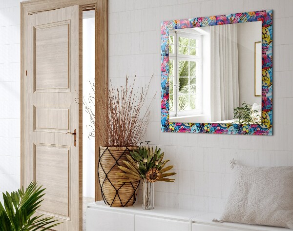 Bedrukte spiegel Kleurrijk abstract motief