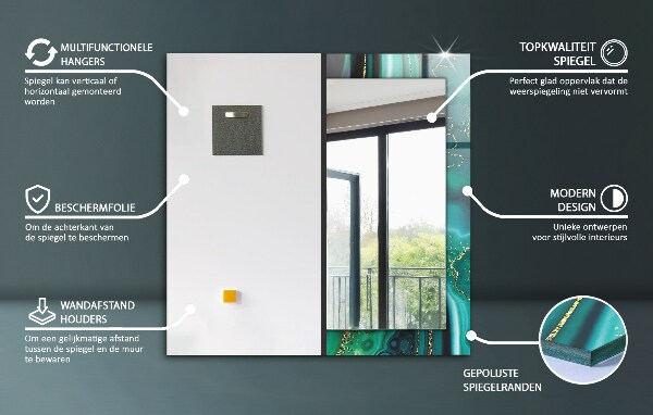 Wandspiegel decoratieve print Tegels met patroon