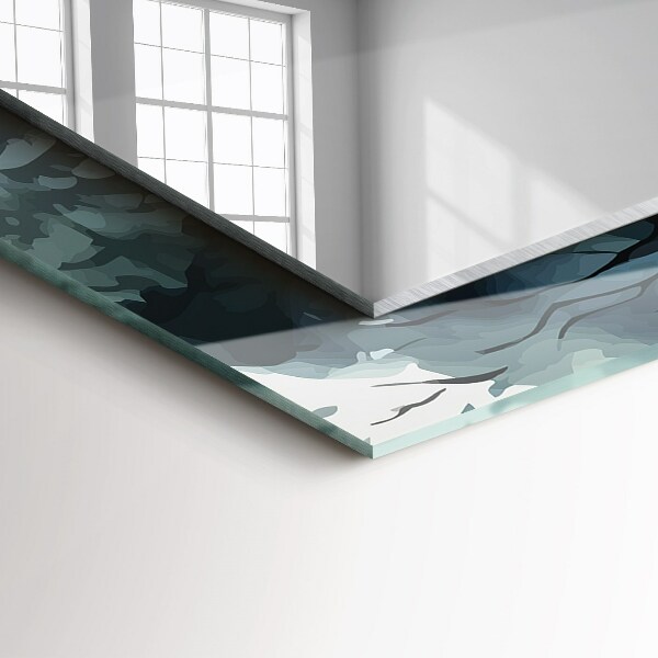 Wandspiegel met print Bloemen bladeren vogels