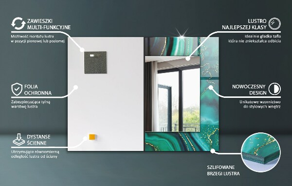 Wandspiegel decoratieve print Abstract marmer ontwerp