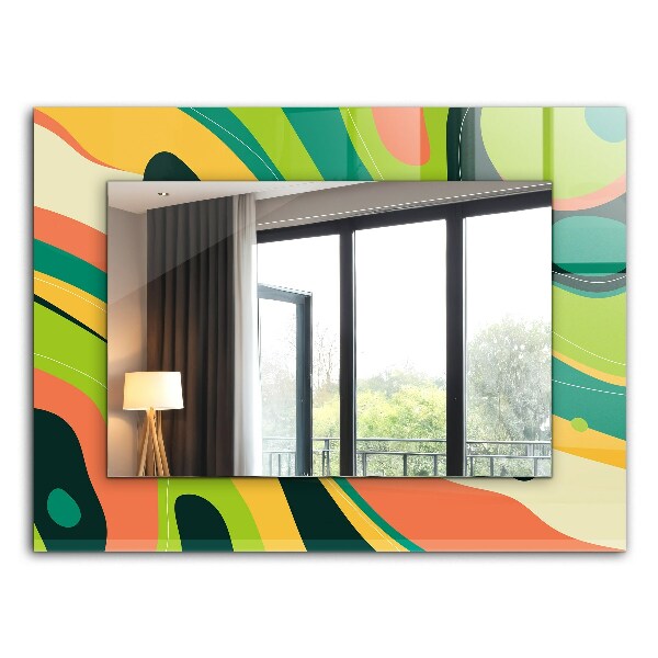 Wandspiegel met print Geometrisch motief