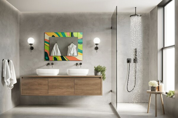 Wandspiegel met print Geometrisch motief