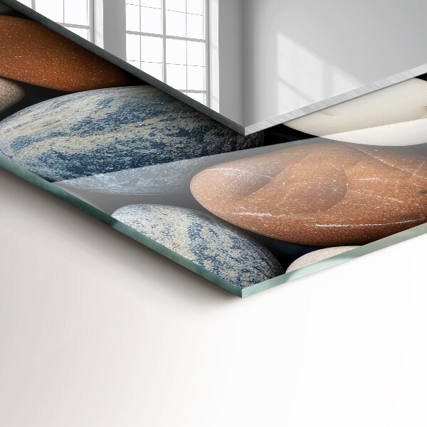 Spiegel met bedrukte lijst Blauw abstract patroon