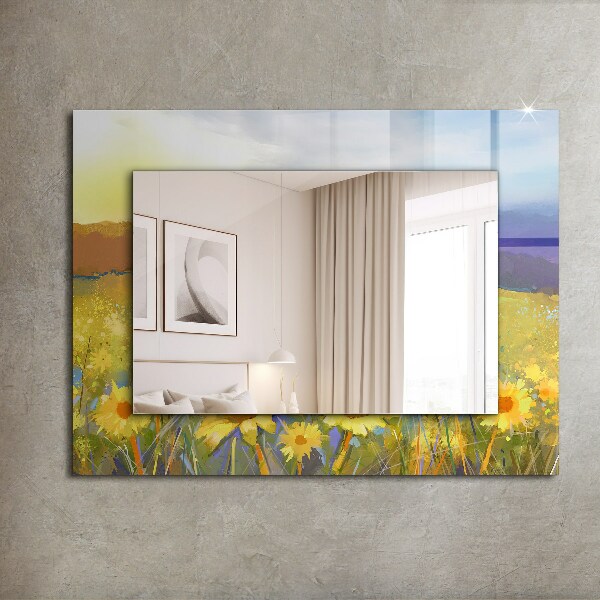 Spiegel lijst met print Roestig metaal