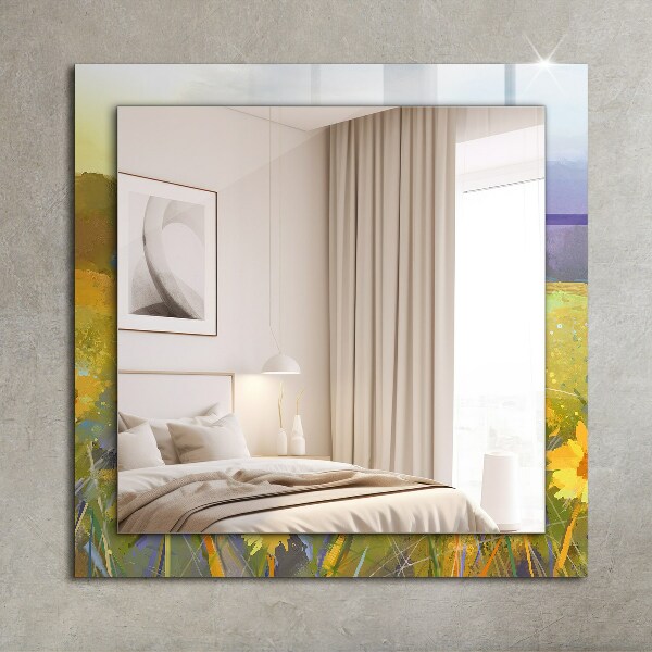 Spiegel lijst met print Roestig metaal