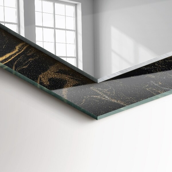 Spiegel met bedrukte lijst Houten vloer