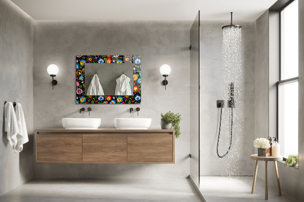 Spiegel met decoratie Bloemen en vruchten