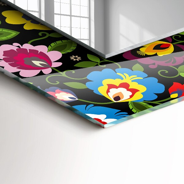 Spiegel met decoratie Bloemen en vruchten