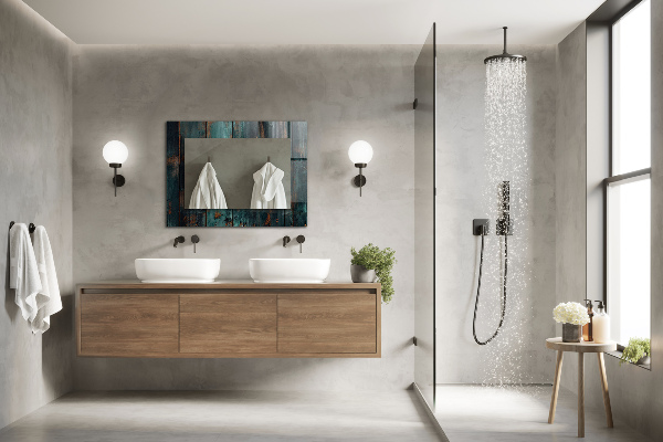 Spiegel met print Gekleurde tropische bladeren