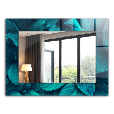 Spiegel lijst met print Ginkgo bladeren