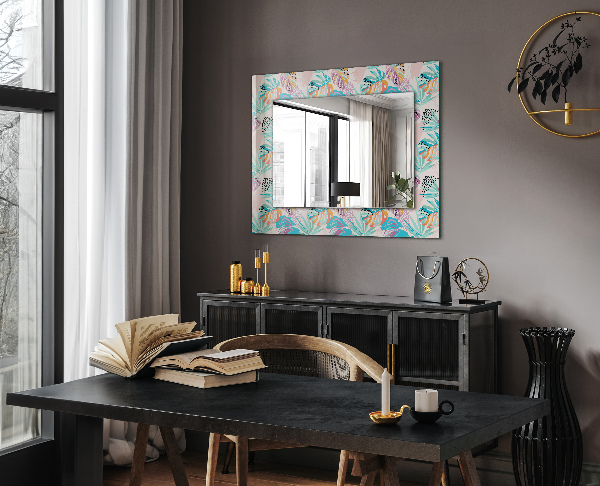 Wandspiegel decoratieve print Abstracte gekleurde golven