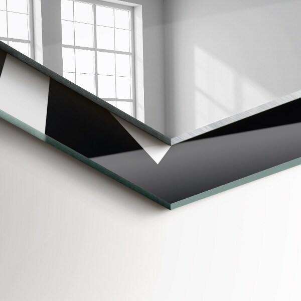 Spiegel met decoratie Geometrische motieven in wit en zwart