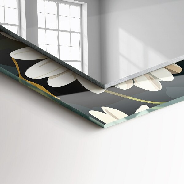 Spiegel met print Margherita bianca mist