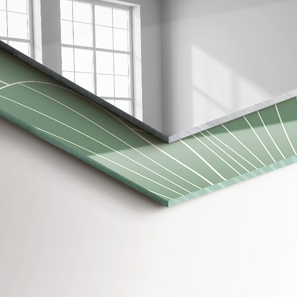 Wandspiegel met print Ginkgo mist