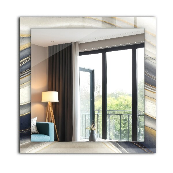Spiegel met bedrukte lijst Astrata gekleurde mist