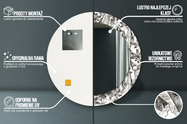 Bedrukte ronde spiegel Tropische bladeren