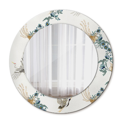 Bedrukte ronde spiegel Chinoserie