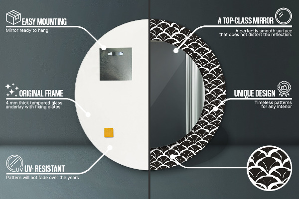 Bedrukte ronde spiegel Oosterse schubben