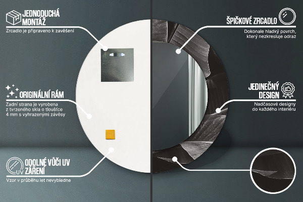 Bedrukte ronde spiegel Tropische palmbomen