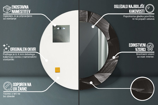Bedrukte ronde spiegel Tropische palmbomen