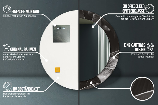 Bedrukte ronde spiegel Tropische palmbomen