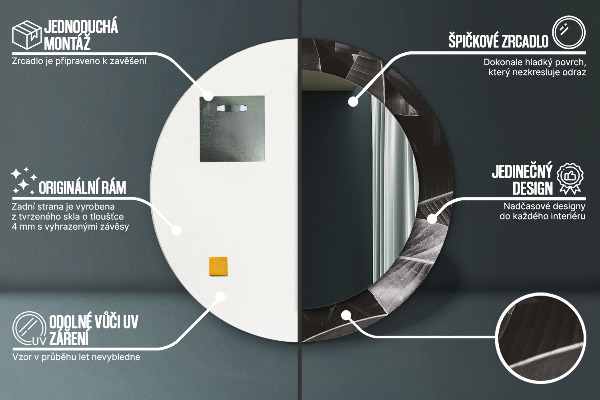 Bedrukte ronde spiegel Tropische palmbomen