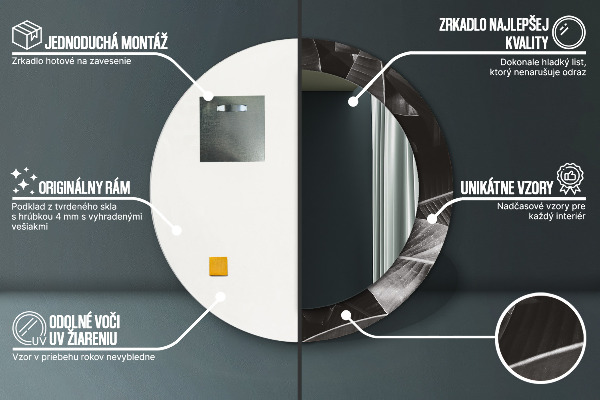 Bedrukte ronde spiegel Tropische palmbomen